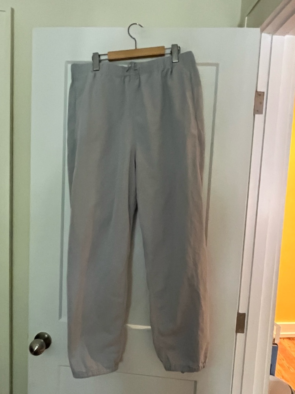 NWOT COS Linen Blend Blue/Grey Pull-On Relaxed Fit Balloon Style Pants XL